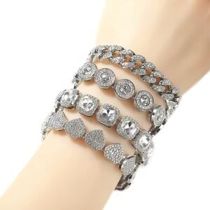 Elegant Silver Bracelet Set